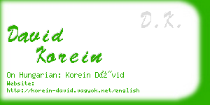 david korein business card